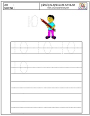 okul öncesi 1 sayısı çizgi çalışması